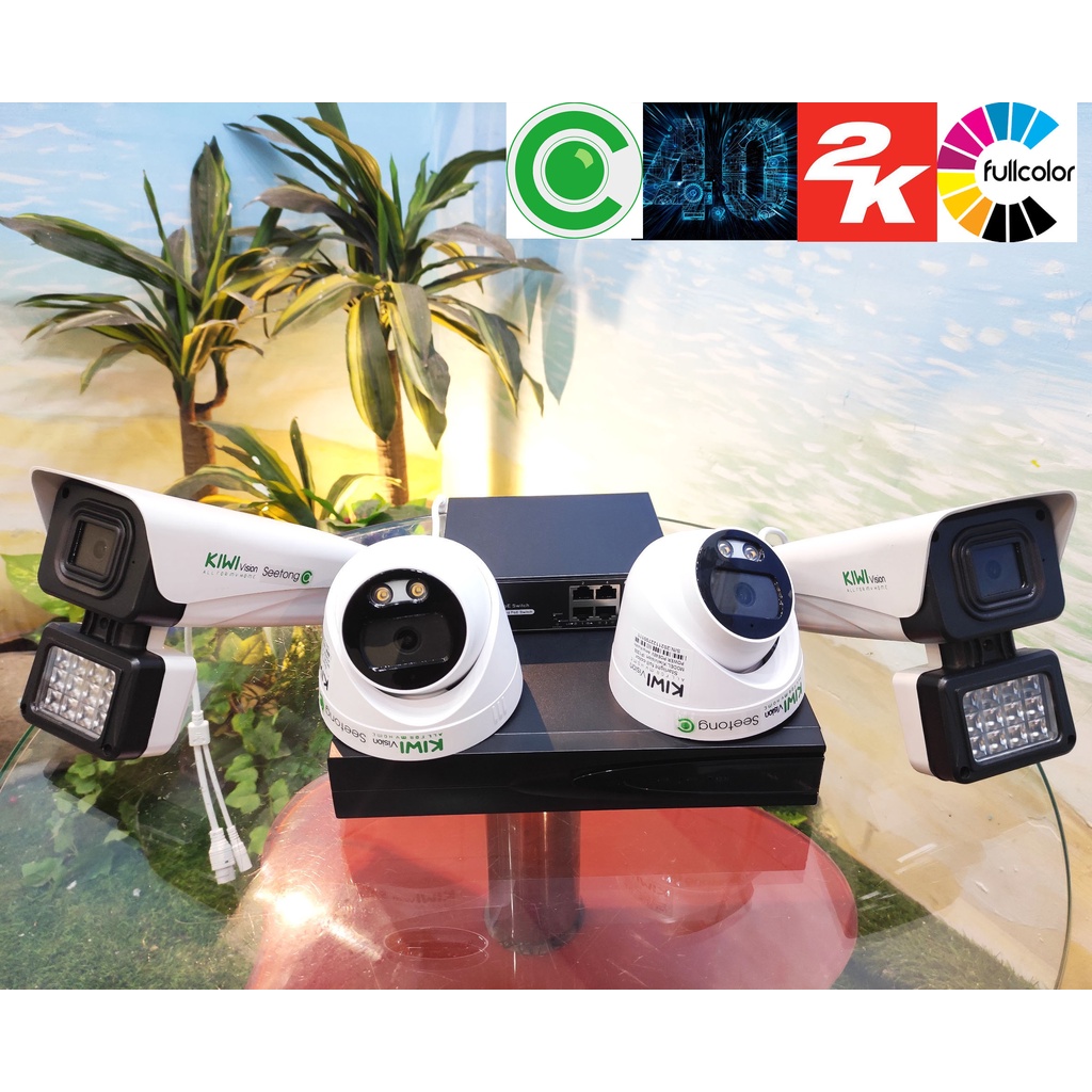 Bộ camera poe 4.0 có màu đêm seetong hình ảnh 2k chuẩn nén h265+