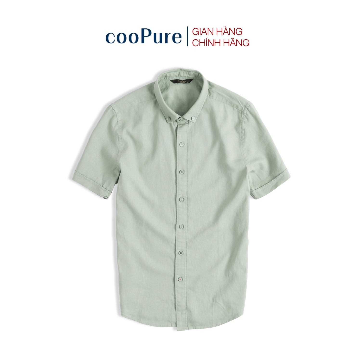 Áo sơ mi cộc tay linen, sơ mi nam 100% cotton đũi coopure no.1444