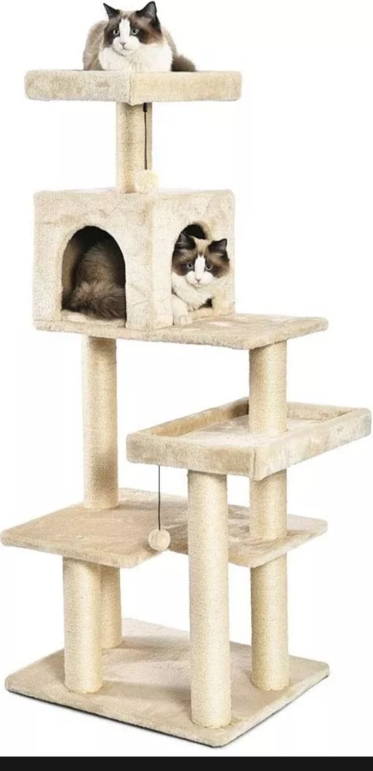 CAT TREE TRỤ CÀO MÓNG CHO MÈO NHÀ CÂY CHO MÈO LÀM BẰNG GỖ BỀN
