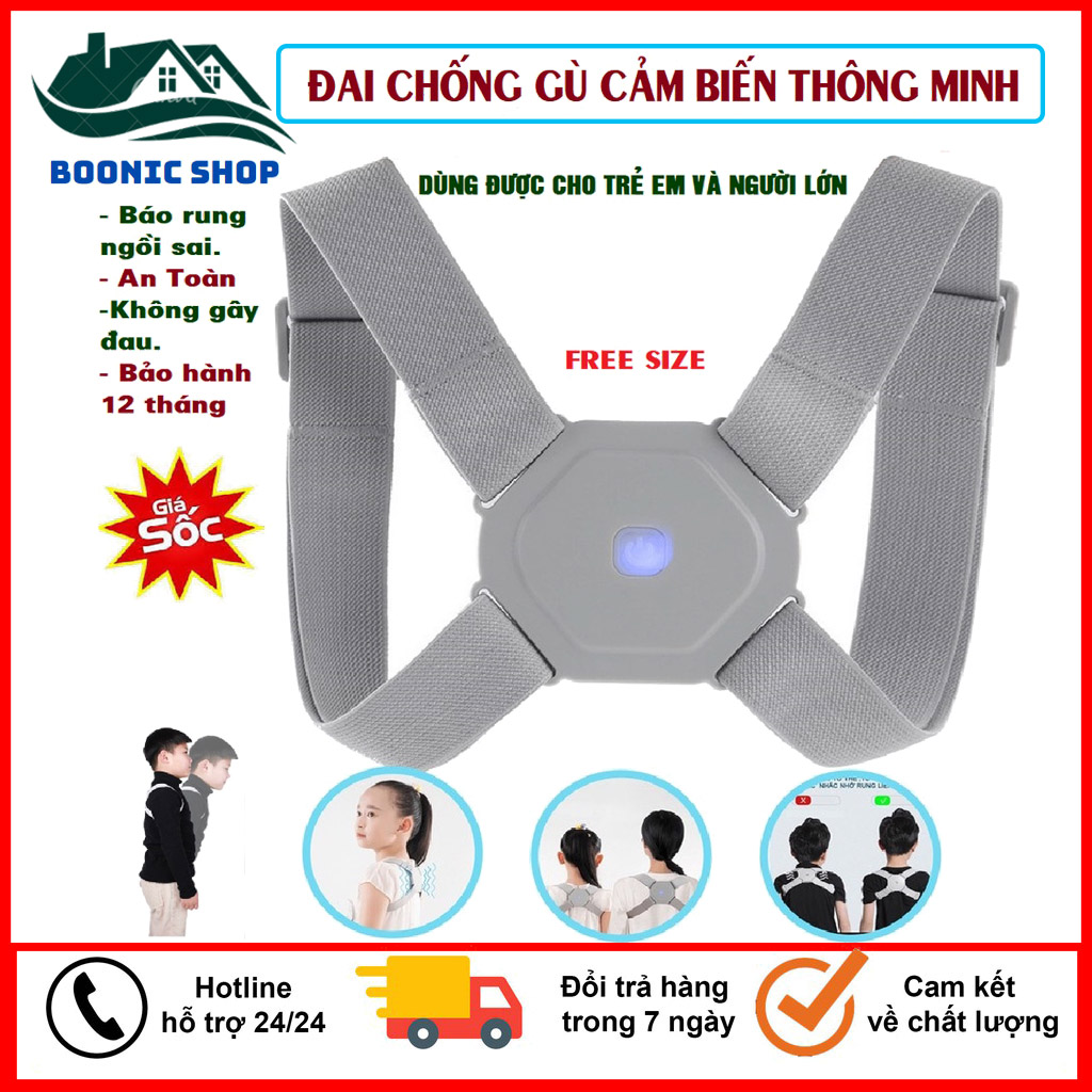 Đai chống gù lưng trẻ em cao cấp - đai chống gù thông minh có cảm biến nhắc khi sai tư thế