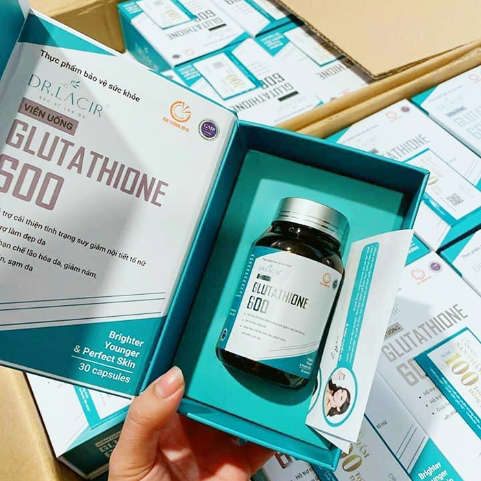 Viên uống Nám trắng da Glutathion 600 mg - giảm nám sáng da mịn màng - Cắt mã NPP