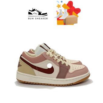 Giày Thể Thao Jordan 1 Milk Tea Pink Brown Low Hồng Nâu Thấp Cổ full size