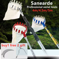 Fruit Picker Adjustable Pole Length 8.5 feet to 16.5 feet Artifact Telescopic Pole Fruit Picker Stainless Steel Pole