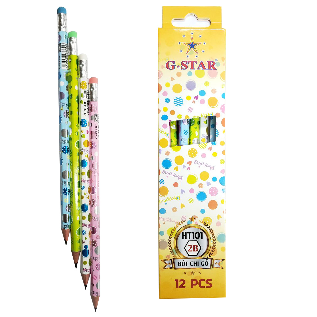 Hộp 12 Cây Viết Chì Gỗ 2B G-Star HT101