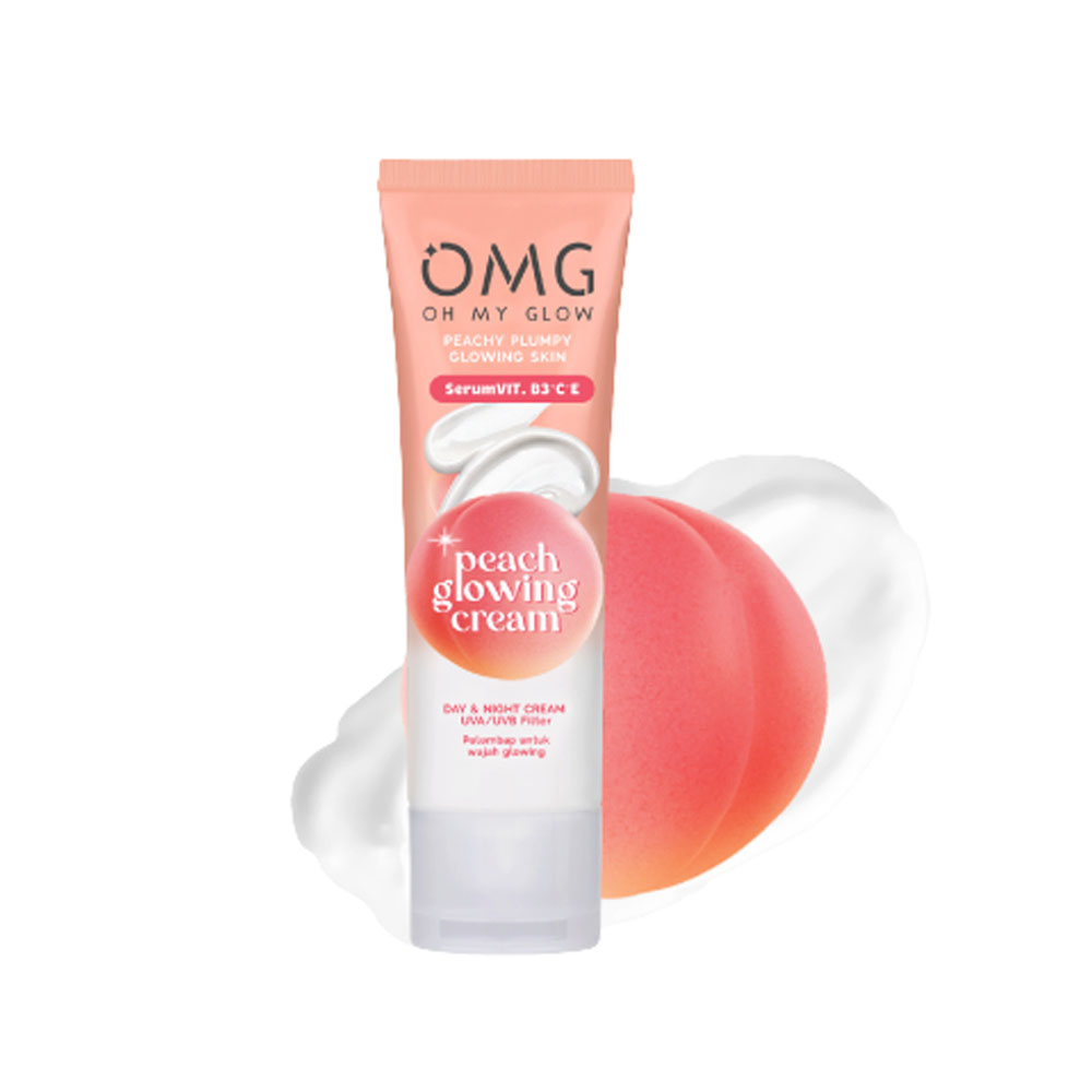 OMG Oh My Glow Peach Glowing Cream 25gr / 7.5g - Pelembab Wajah Moisturizer