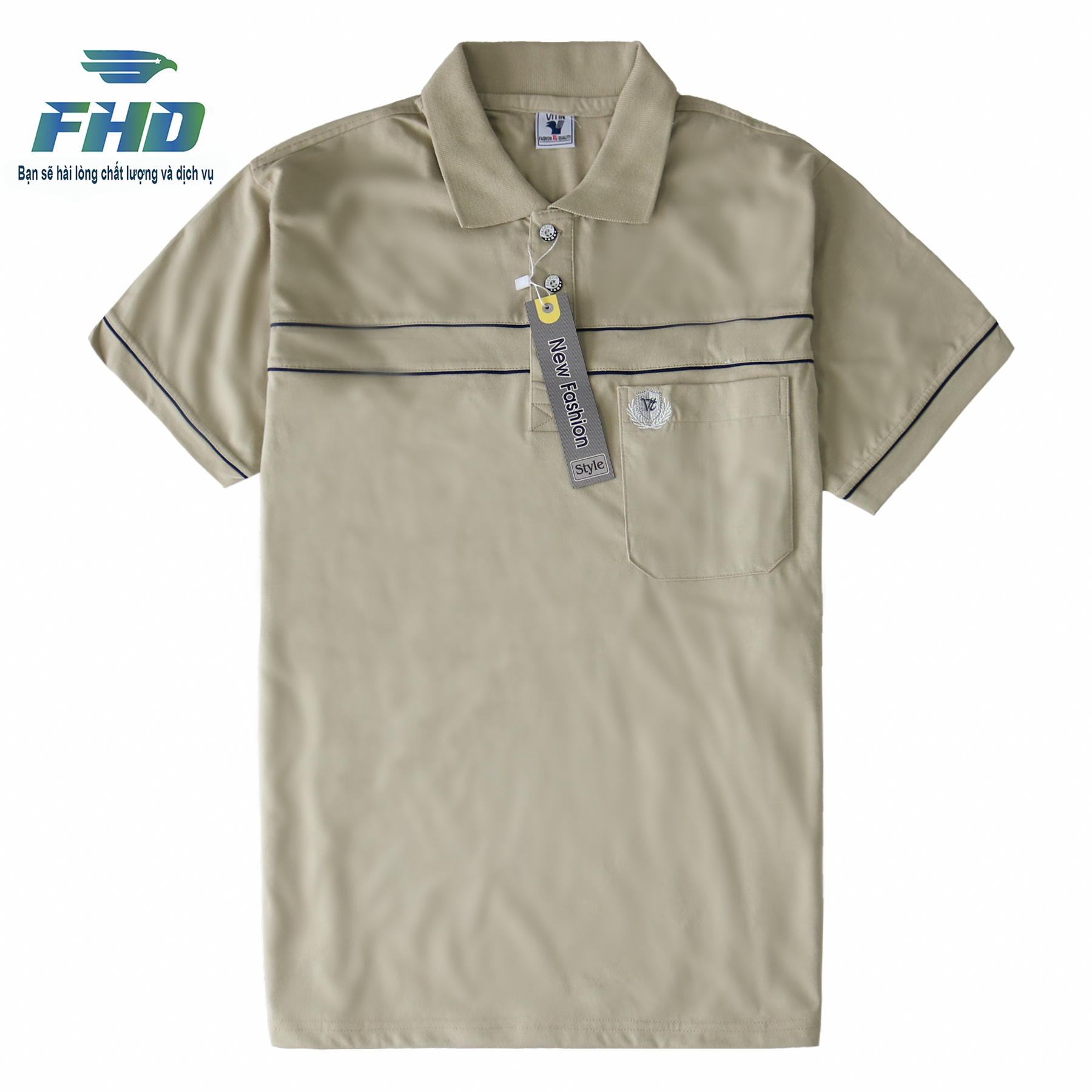 Men's Middle-Aged T-Shirt Made of Thick Cotton and Has Elegant Pockets in Elegant Colors Fhda001_4 - 2
