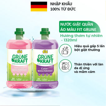 Combo 3 water washing nature for clothes color fit Grune Kraft capacity 1.3L-imported key carrier in Germany