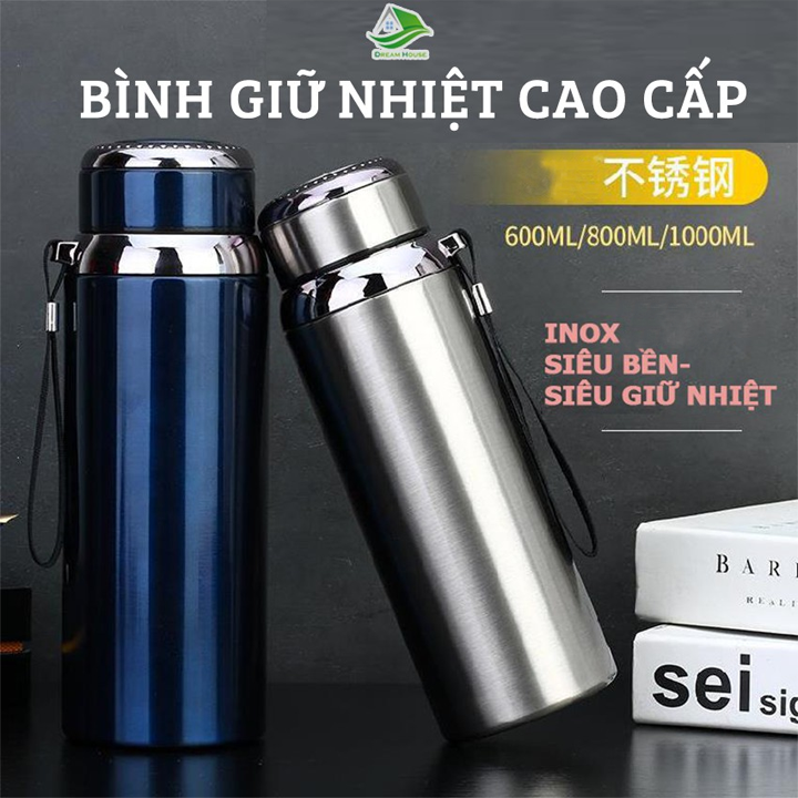 [MẪU MỚI - 1000 ML] Bình giữ nhiệt 1000 ml giữ nóng, lạnh trên 15H, Bình nhiệt Inox 304/316 Cao Cấp