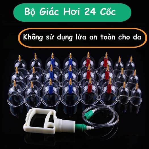 Bộ Dụng Cụ Giác Hơi công nghệ Hàn Quốc, Giải Độc Cơ Thể Từ Bên Trong, Lưu Thông Máu Dễ dàng, Bộ Giác Hơi Không Dùng Lửa(24 phụ kiện), An Toàn - Tiện Dụng, Bảo Hành Uy Tín Bởi KINH BẮC