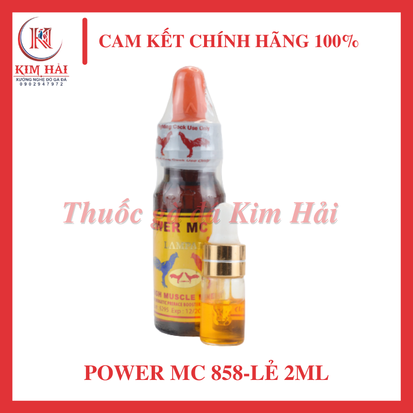 Power Mc 858-[chiết lẻ 2mll]-[nhỏ trực tiếp trước đá 30 phút]-LamPam Thái Lan-nguyên chất,bao test,dành cho gà đá bo lớn,kéo dài 4 tiếng.