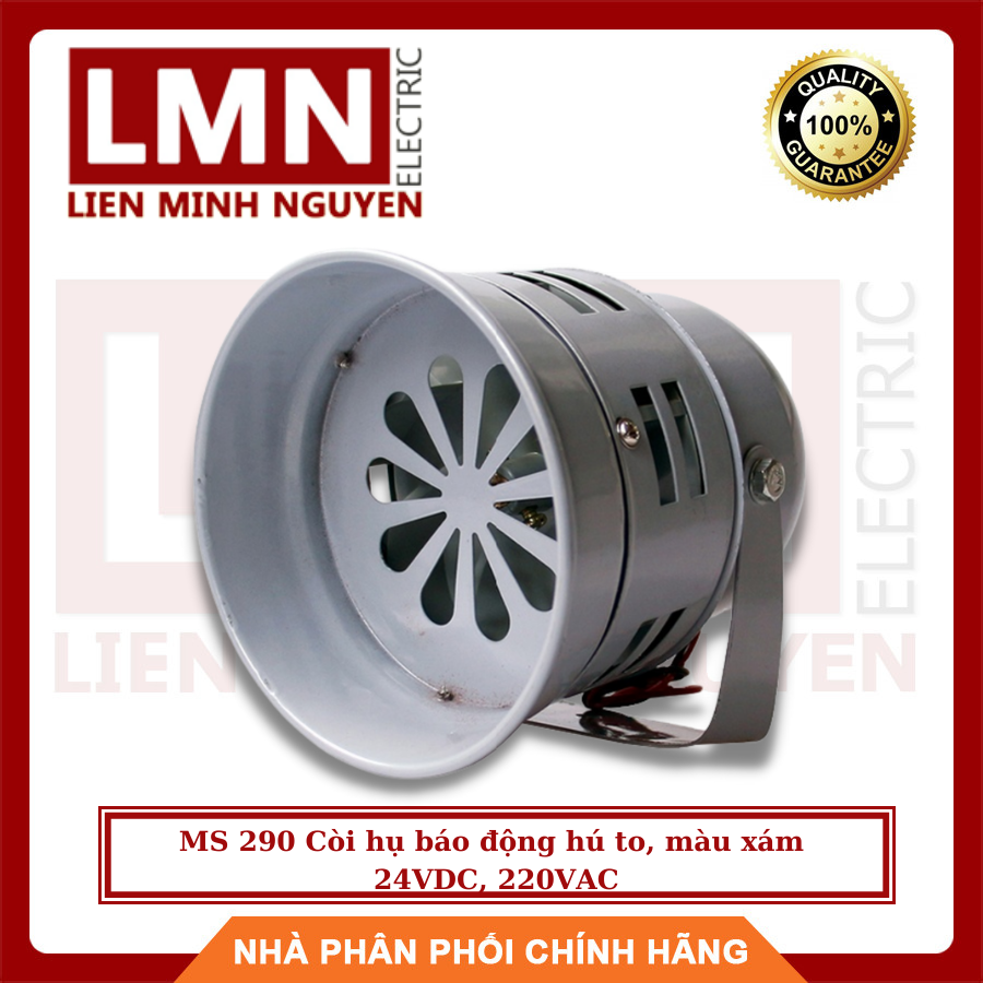Ms 290 còi hụ báo động hú to, màu xám, điện áp 24vdc, 220vac