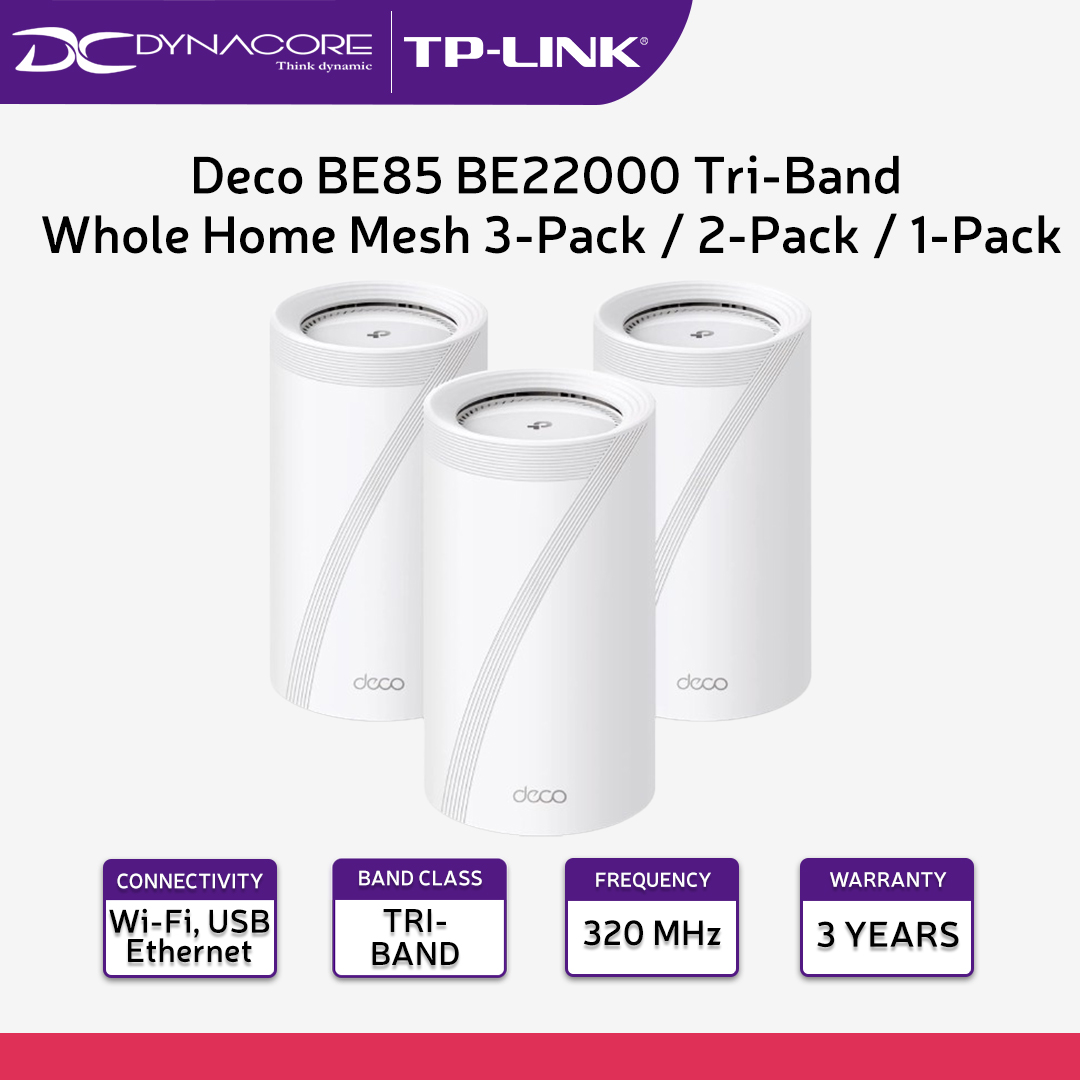 TP-Link Deco BE65 BE11000 Tri-Band Whole Home Mesh Wi-Fi 7 System