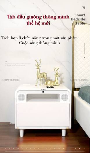 Tủ đầu giường khoá vân tay thông minh Tronxi thế hệ mới 9in1