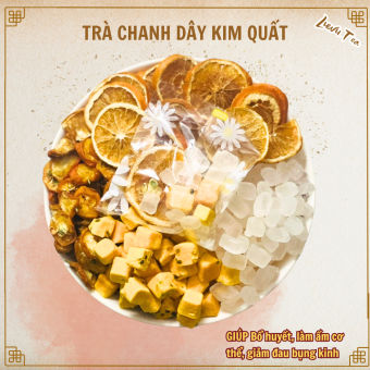 Trà detox trái cây chanh dây kim quất trắng da Triệu Lộ Tư trà thanh nhiệt cơ thể