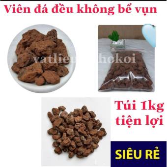 Đá nham thạch đỏ túi 1kg 2-3cm Đá lọc nước hồ thủy sinh