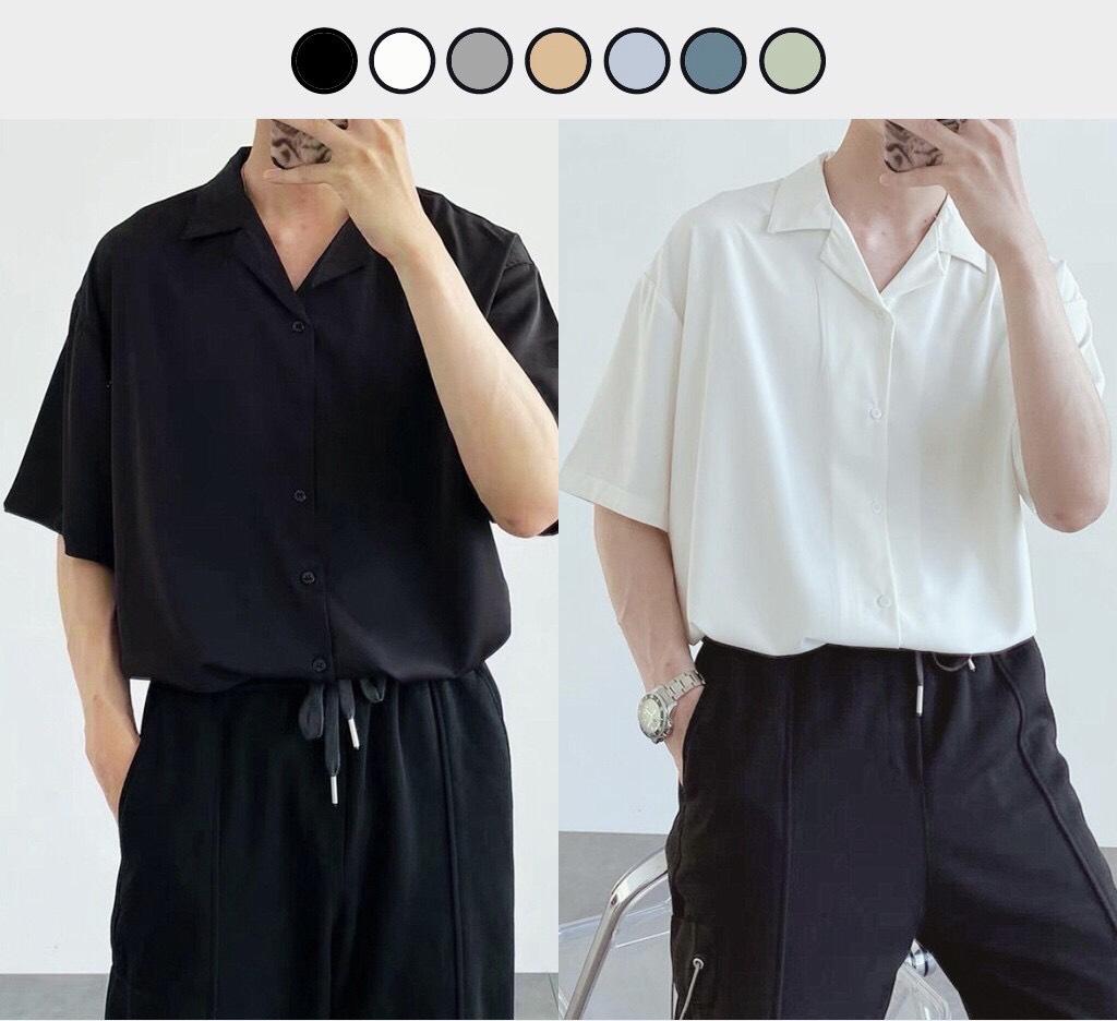 Áo sơ mi tay ngắn nam nữ GMAN form rộng unisex tay lỡ chất vải lụa mịn (SMCVEST)