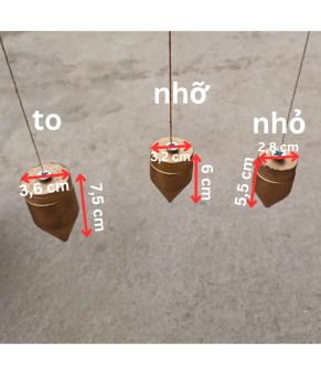 Quả dọi thăng bằng , con rọi hồ , lập lòng dùng trong xây dựng có 3 kích thước to , nhỡ , nhỏ .