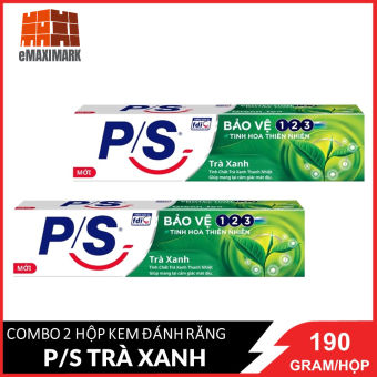 COMBO 2 Tuýp Kem đánh răng P/S 123 Trà xanh 190gX2