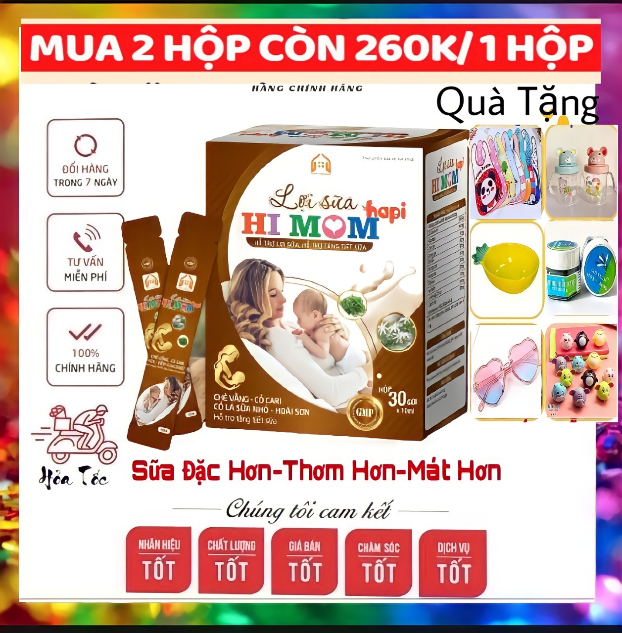 [HOT HOT] Lợi Sữa HI MOM HaPi - Hỗ Trợ tăng Tiết Sữa - Giảm Nguy Cơ Tắc Tuyến Sữa - Sữa Thơm Đặc Mát Hơn(Tặng kèm quà)