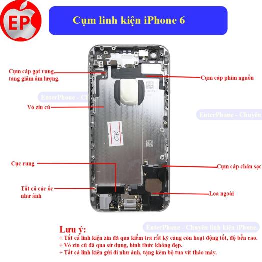 Cụm dưới iPhone 6, 6S, 6 Plus, 6S Plus kèm linh kiện ZIN BÓC MÁY