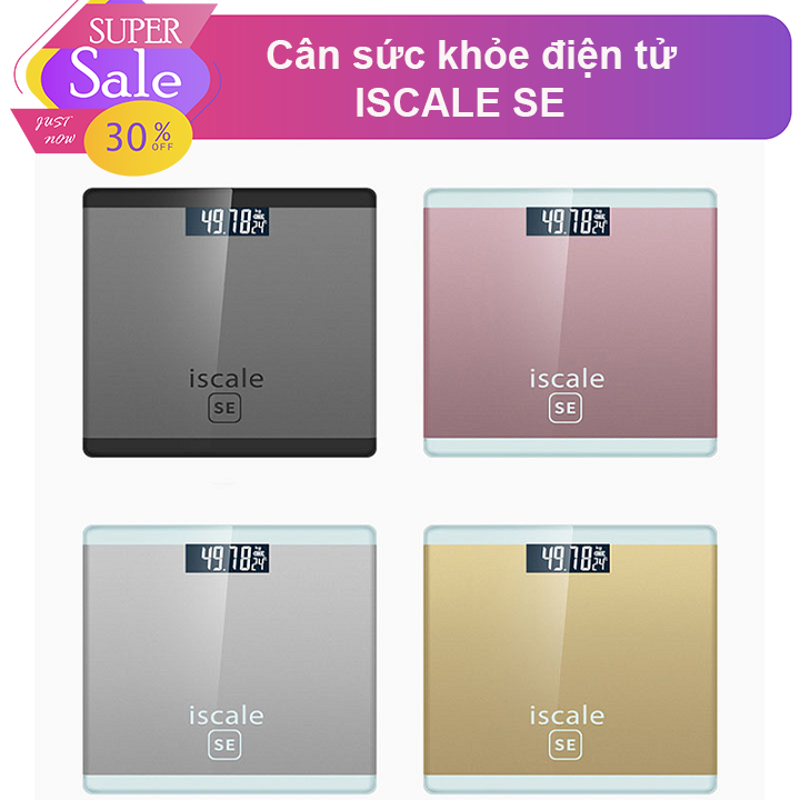 Cân điện tử sức khỏe thông minh thay pin AA dùng trong gia đình mặt kính cường lực 180kg
