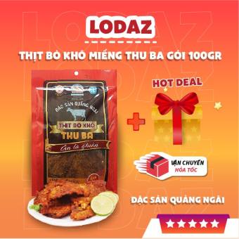 Thịt bò khô Thu Ba dạng miếng 100g, cay vừa, đặc sản Quảng Ngãi, khô bò miếng siêu ngon, đồ ăn vặt.