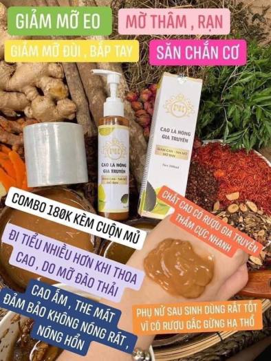 Tan Mỡ Bụng Giảm Mỡ Bụng Cao Lá Nóng Gia Truyền Tặng kèm Mủ ủ nóng