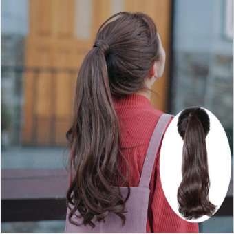 Tóc giả nữ cột xoăn đuôi gà Hàn Quốc cao cấp - TG83 ( dài 45cm - MÀU NÂU ĐẬM )