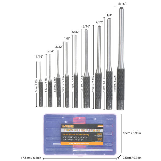 NANWEI Bộ Dụng Cụ Tháo Chốt CuộN 9 Món Dụng Cụ Tháo Chốt Bằng Thép Có Hộp Đựng Cho Thợ Kim Hoàn Thợ Làm Đồng Hồ Thợ Mộc