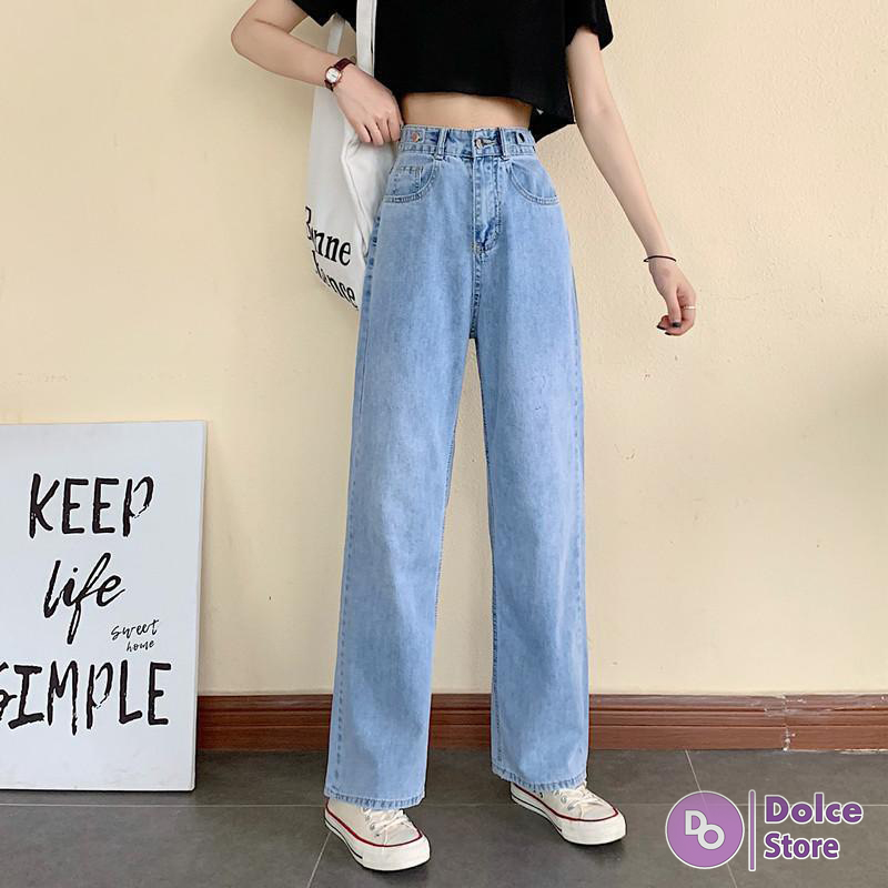 Quần Jean nữ cạp cao phong cách Hàn Quốc DOLCE