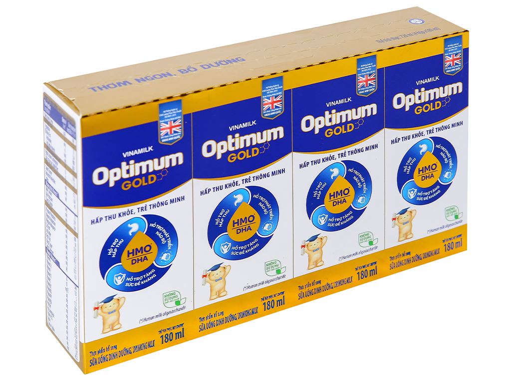 Lốc 4 hộp sữa bột pha sẵn optimum gold 180ml