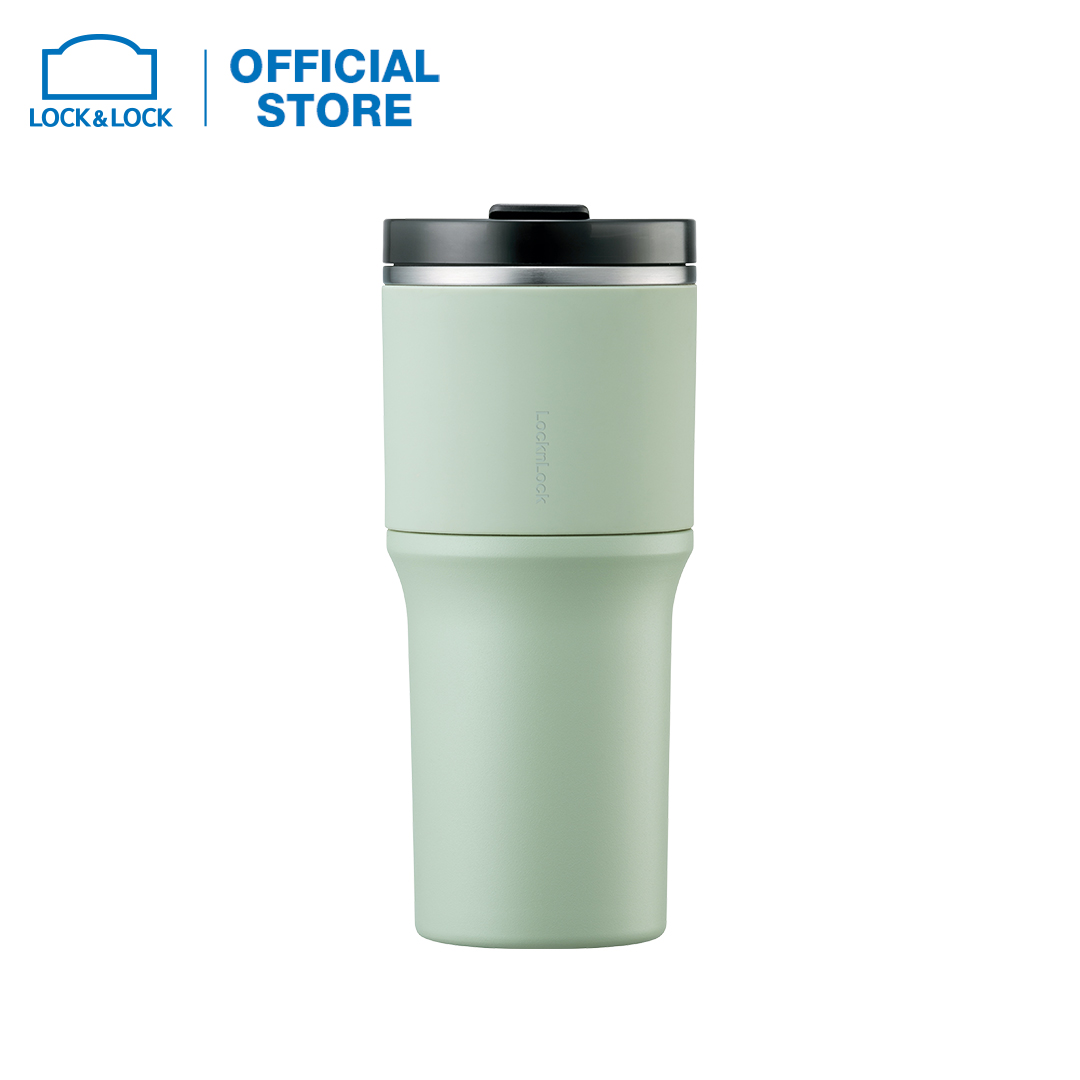 LHC4277 - Bình giữ nhiệt LocknLock Metro Drive 650ml kèm ống hút và cọ rửa - Nắp trong suốt thân bìn