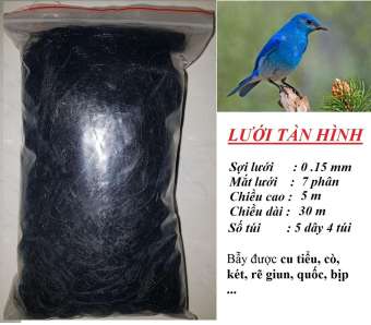 30m Lưới 7 Phân Bẫy Chim cu tiểu, cò, két, rẽ giun, quốc, bịp