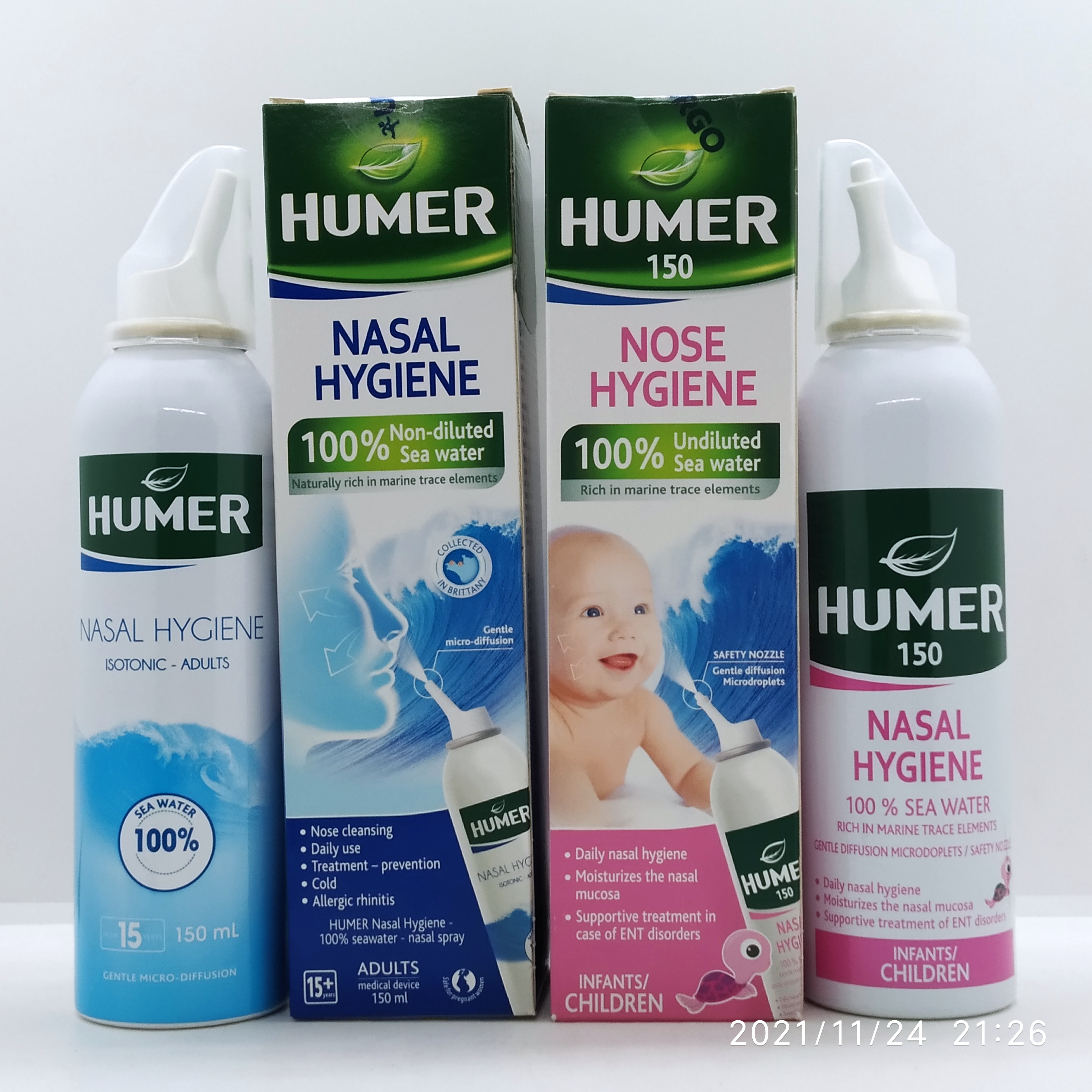 Nước biển xịt mũi Humer 150 Nasal Hygiene chai 150ml