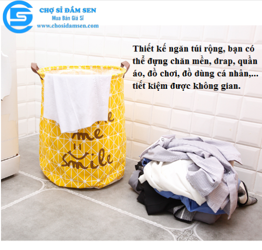 Giỏ đựng quần áo chăn màn đựng đồ chơi đồ giặt đồ dơ siêu rộng đa năng có thể gấp gọn tiện dụng G02-W01