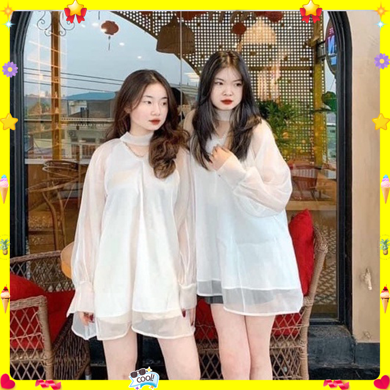 Áo sơ mi tiểu thư cổ v đính ngọc 2 lớp áo sơ mi bánh bèo xinh xắn LD100