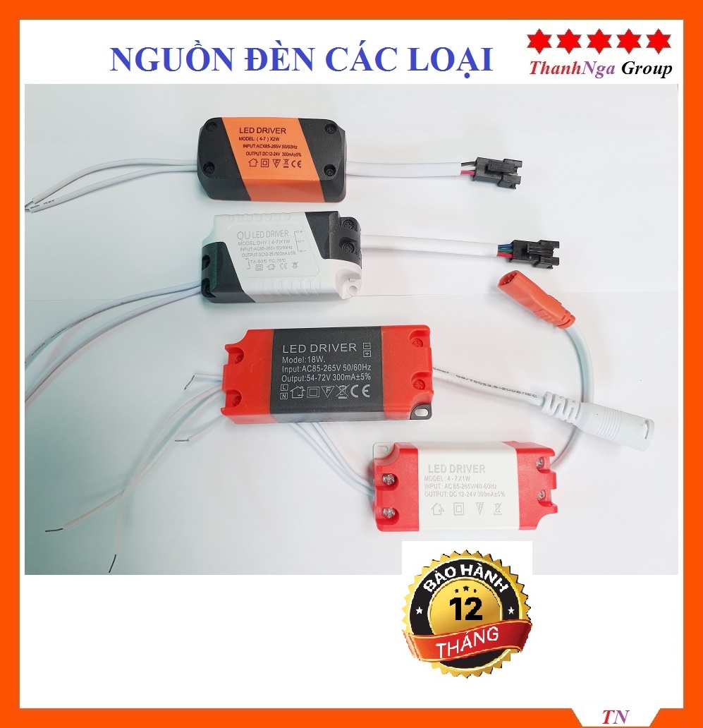 Nguồn đèn LED âm trần Tăng phô đèn LED 4-18w, 24w 1 chế độ, 3 chế độ màu