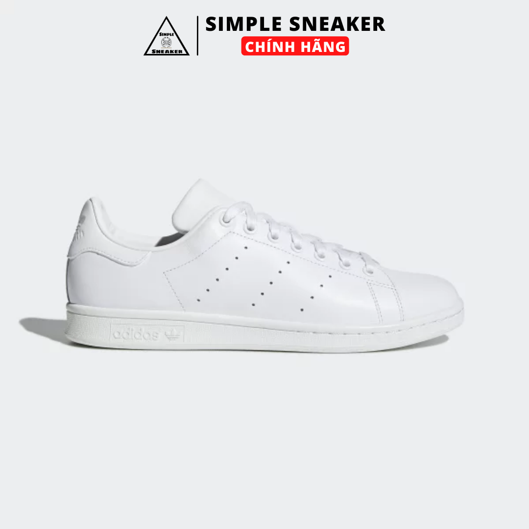 Giày Adidas Stan Smith All White Chính Hãng - Giày Stan Smith Gót Trắng Unisex Chuẩn Auth - Simple Sneaker