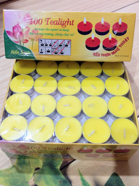 Nến bơ tealight hộp 100v