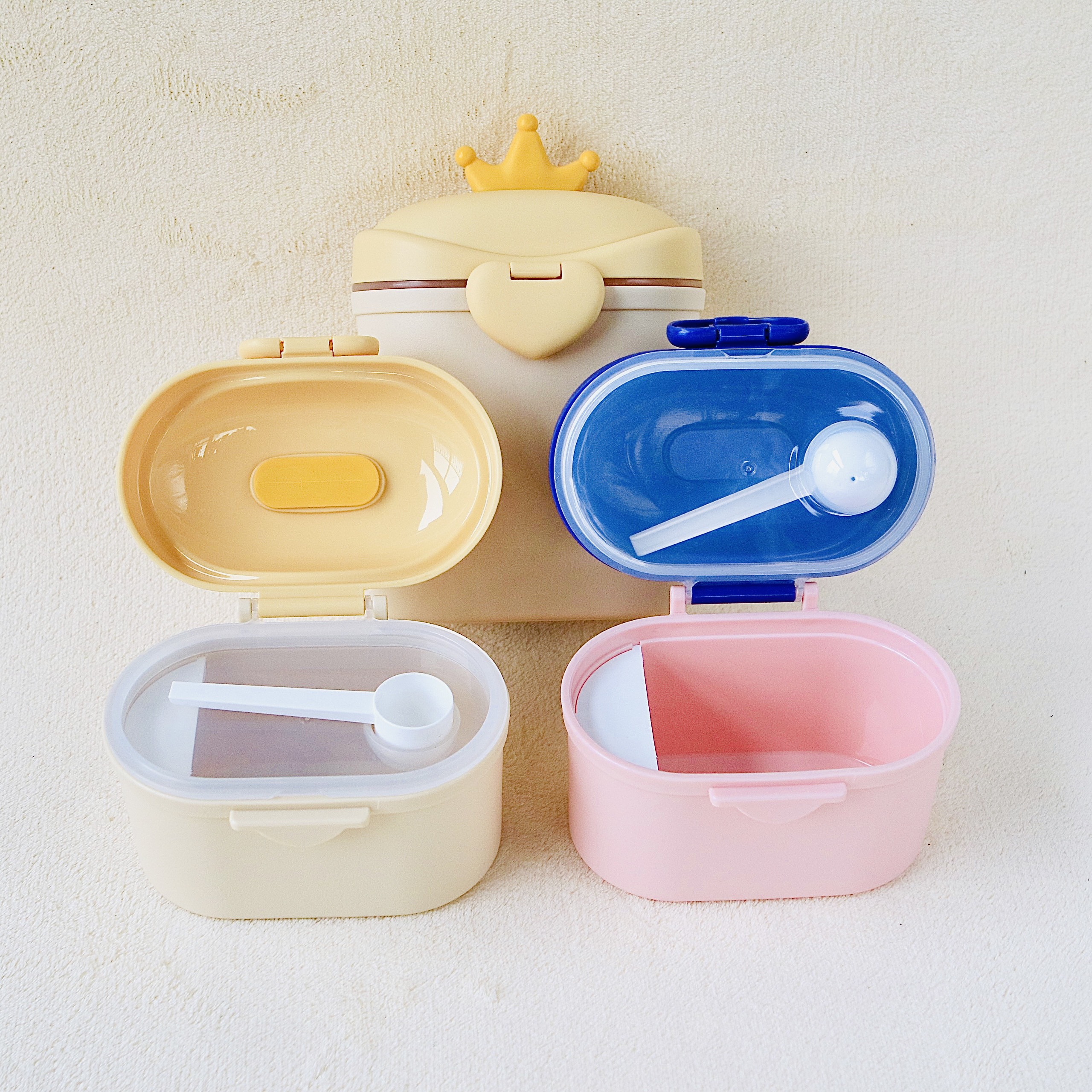 Hộp đựng sữa bột, đồ ăn dặm mini Trái Tim cho bé | Hộp trữ sữa bột có chia ngăn an toàn, tiện lợi Bapbestore