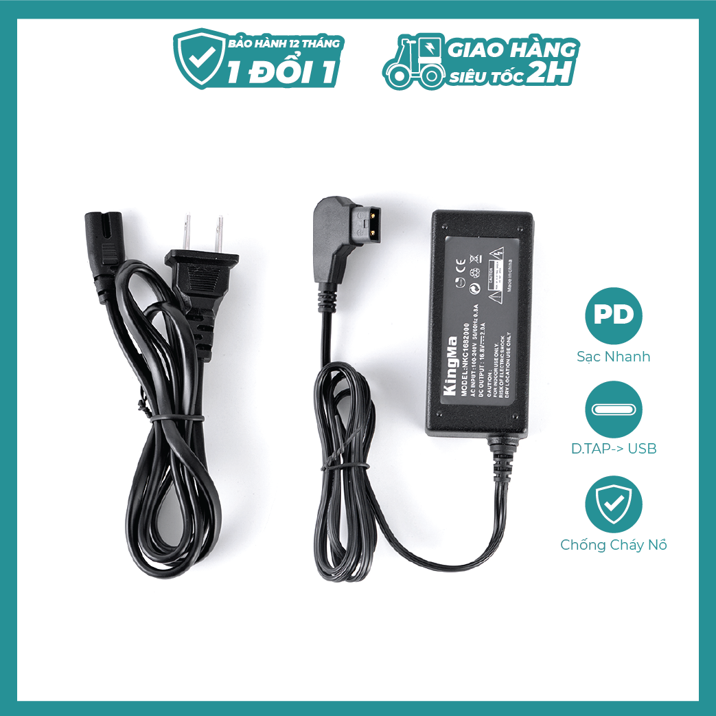 Sạc pin d-tap kingma 2a d cho pin v-mount