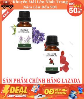 BỘ 2 CHAI TINH DẦU HOA HỒNG TINH DẦU LAVENDER