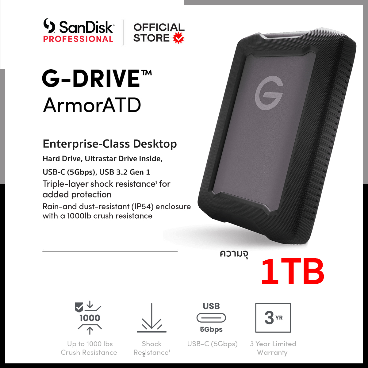 SanDisk Professional 22TB G-DRIVE Enterprise-Class USB 3.2 Gen 2