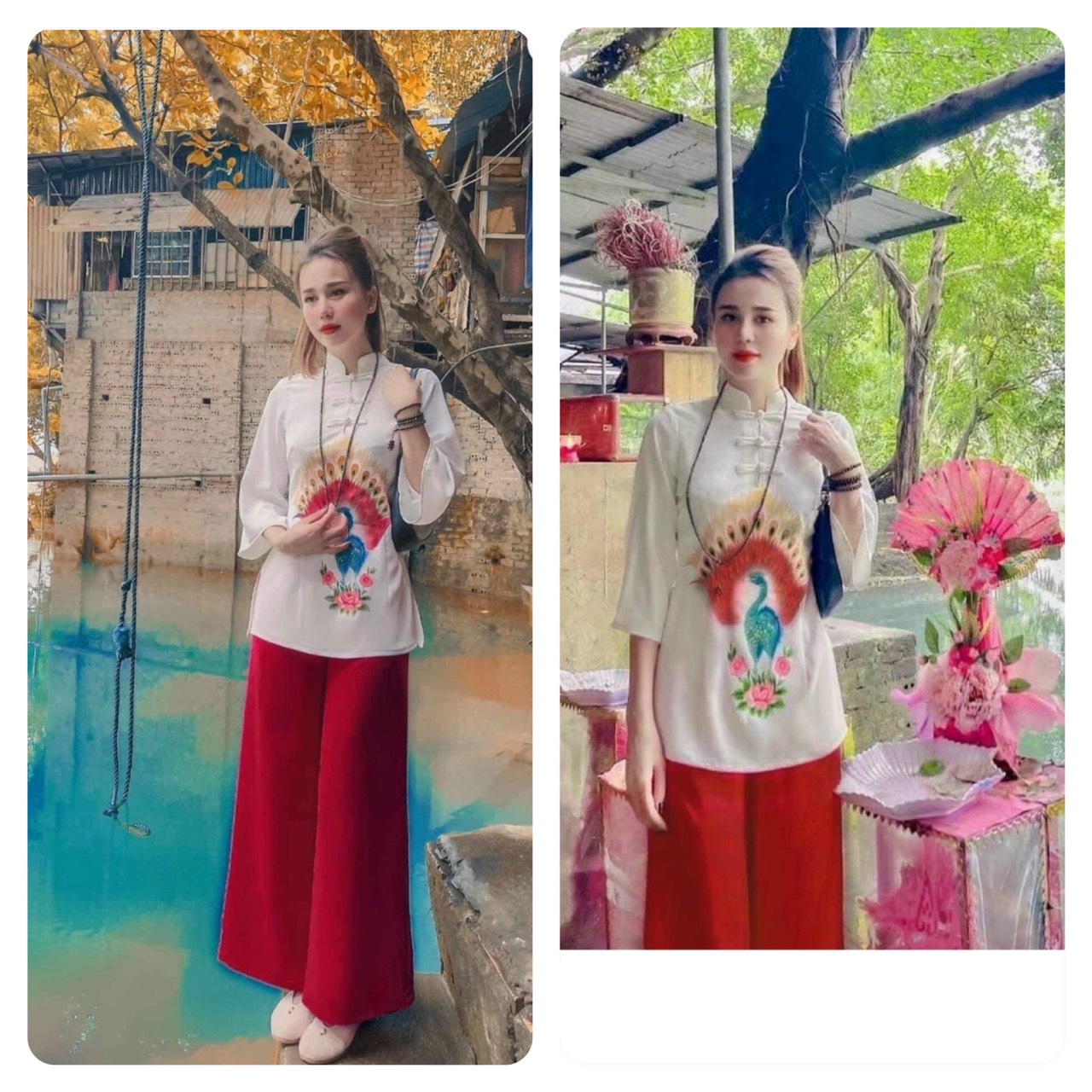 Đồ lam đi chùa ,đồ thời trang nữ vải lụa mịn mát không nhăn