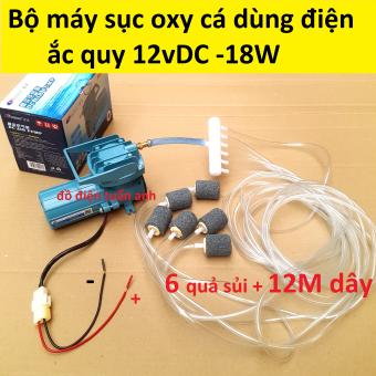 Máy sủi thổi khí oxy 18W Resun MPQ-902 chạy bình ắc quy 12V, máy sục khí oxi hồ cá, máy sủi oxy