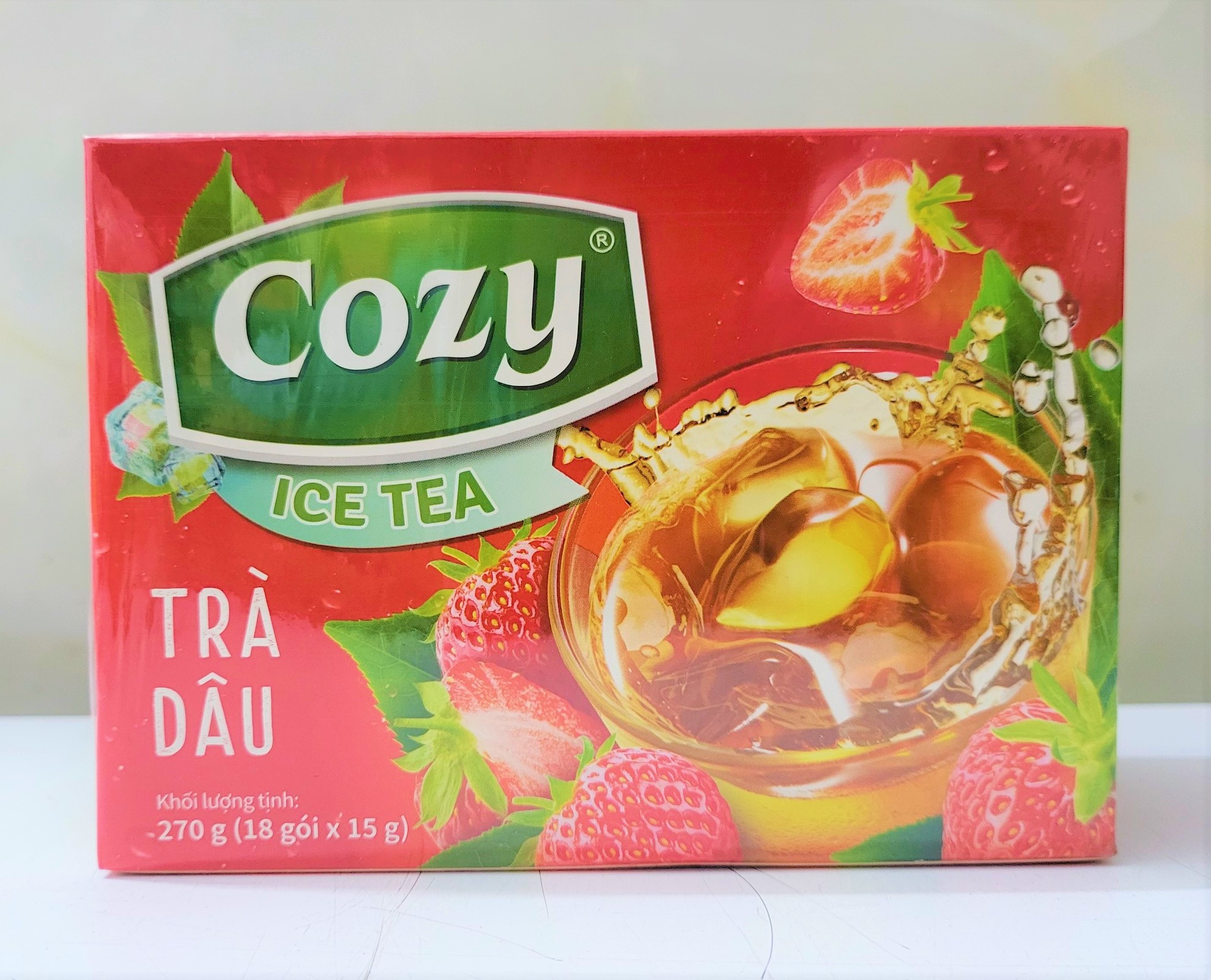 [Hộp 270g] TRÀ DÂU HÒA TAN [VN] COZY Strawberry Ice Tea