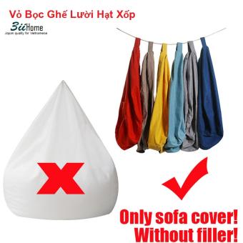 Vỏ Ghế Lười Hạt Xốp Hình Giọt Nước 3ii Home Màu Xanh Navy Size L Vải Nhung Gân Dây Kép AYSGân100x120cm
