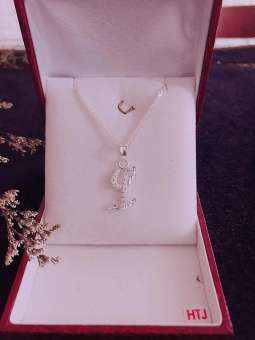 Mặt dây chuyền bạc chữ cái đính đá (không kèm dây)