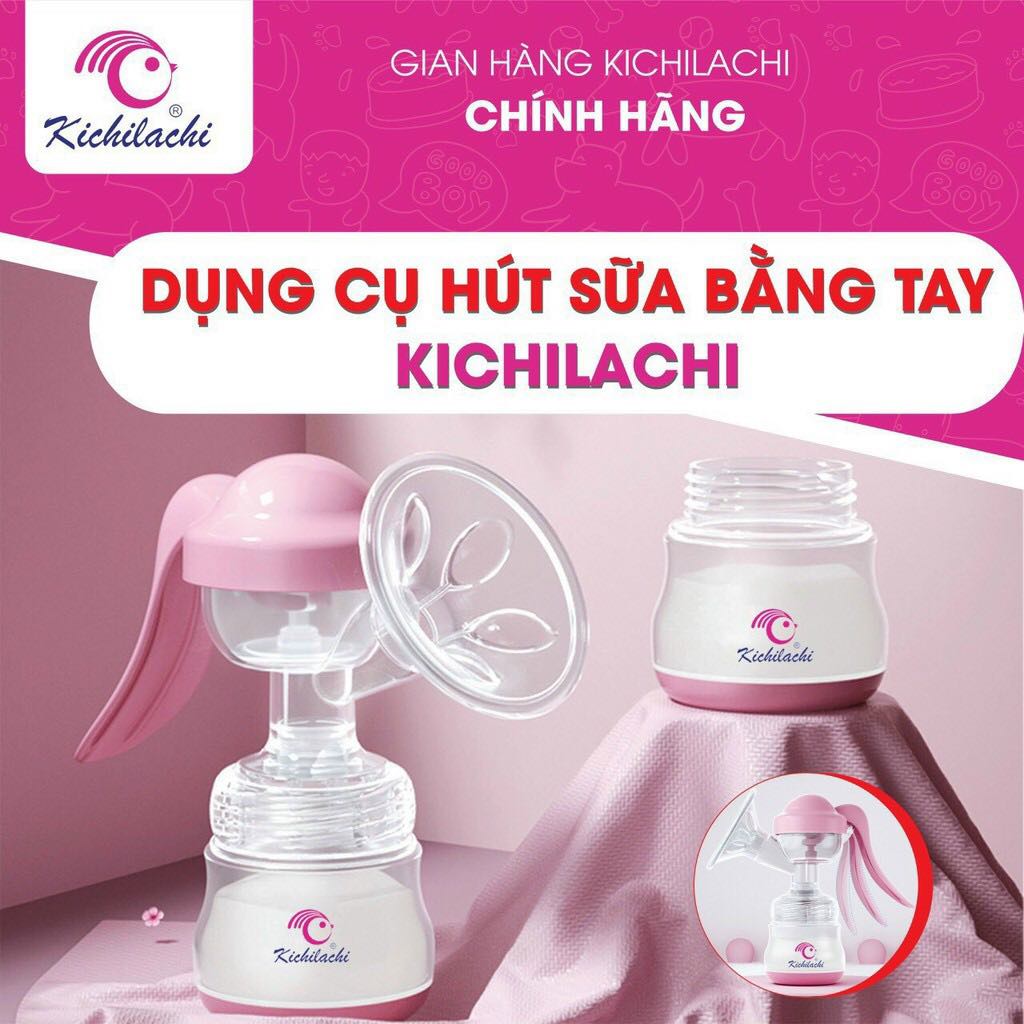 Máy hút sữa bằng tay kichilachi ,hút êm,không đau rát-tặng kèm 6 túi trữ sữa