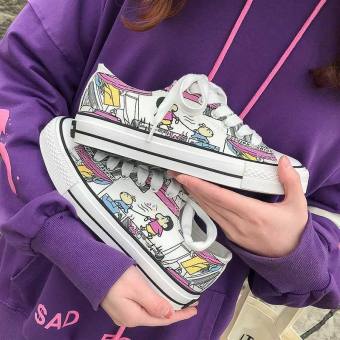 Giày CVS Nữ Cổ Thấp Dắt Cún Đổi Màu Ra nắng ĐỘc Lạ